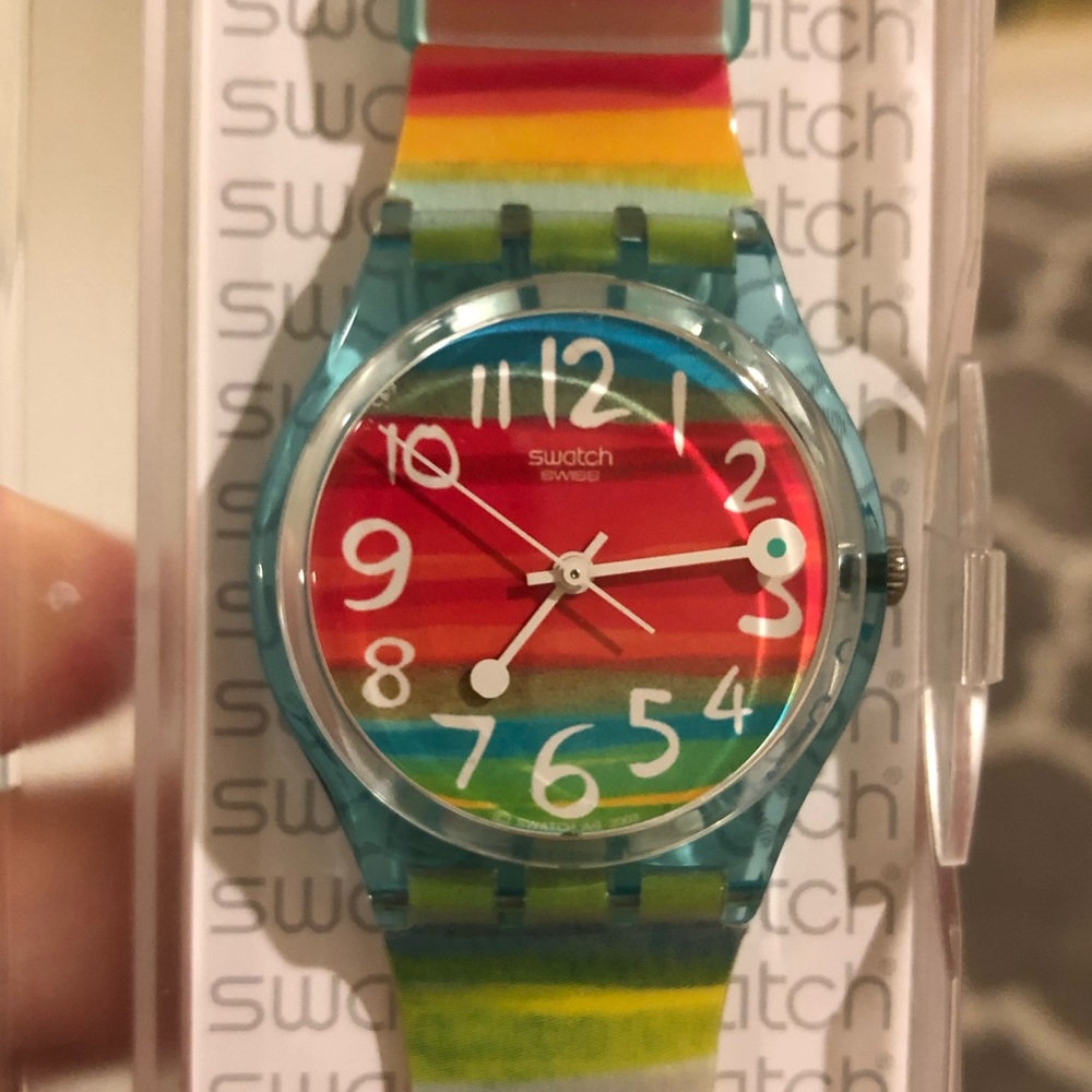 Swatch color the sky watch